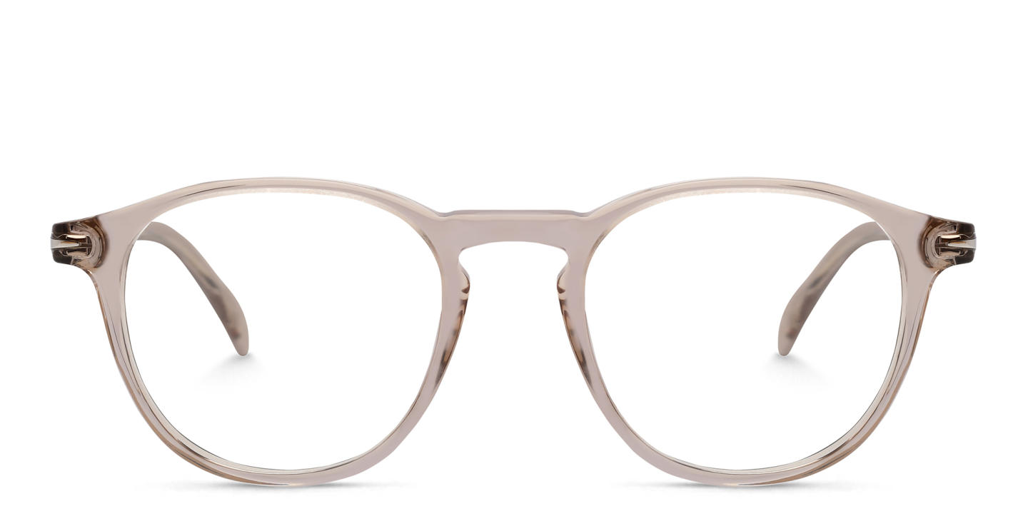 Shop DAVID BECKHAM Panthos Eyeglasses in Beige online.