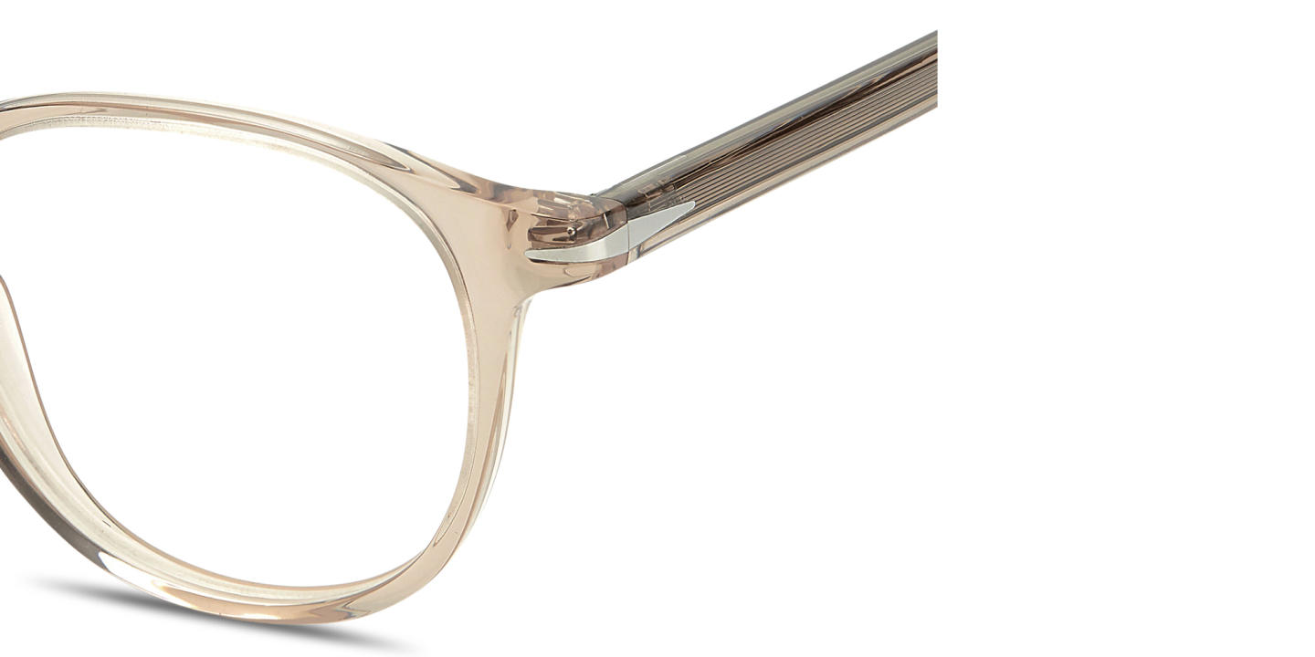 Shop DAVID BECKHAM Panthos Eyeglasses in Beige online.