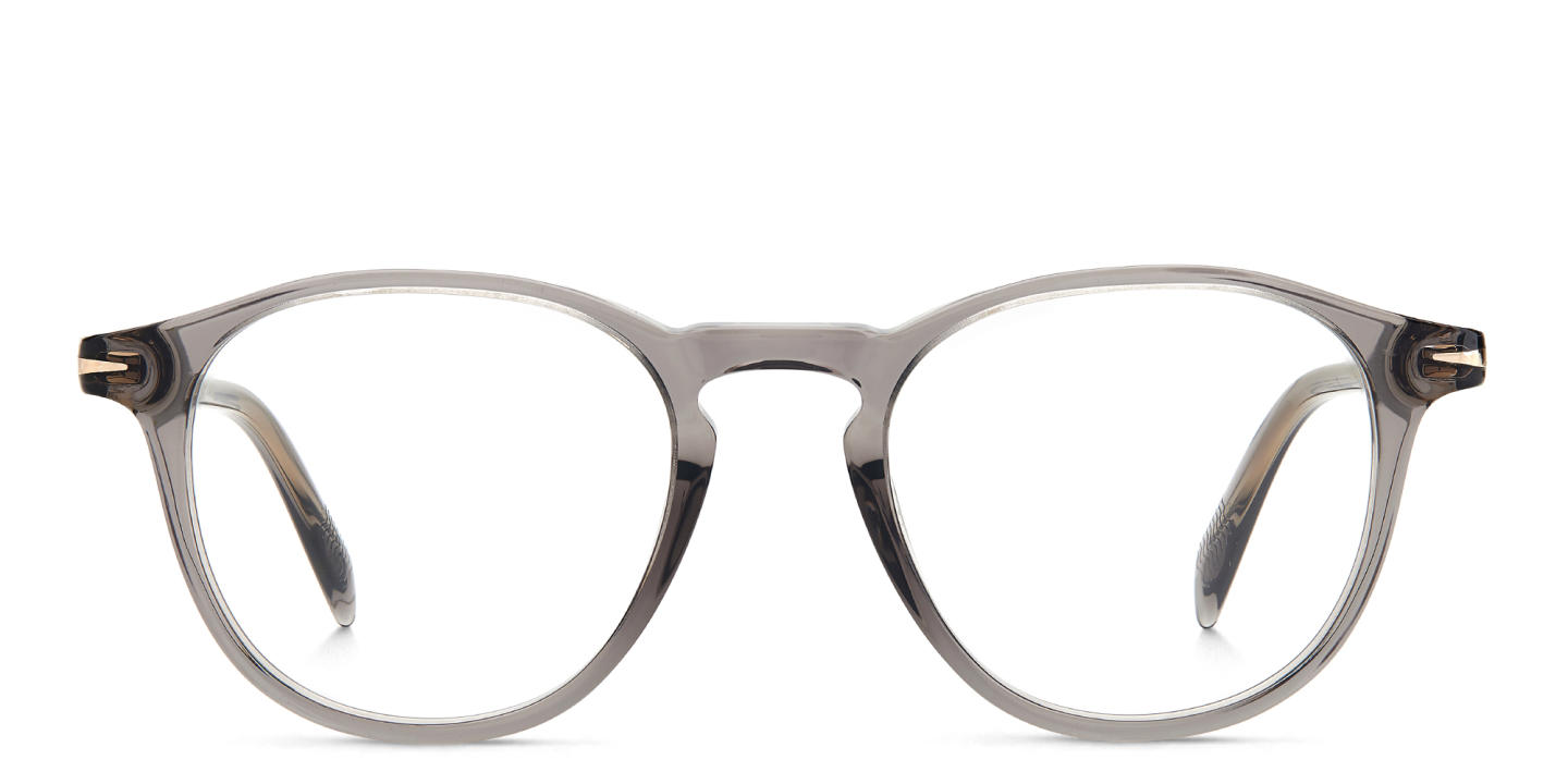 Shop DAVID BECKHAM Panthos Eyeglasses in Grey online.