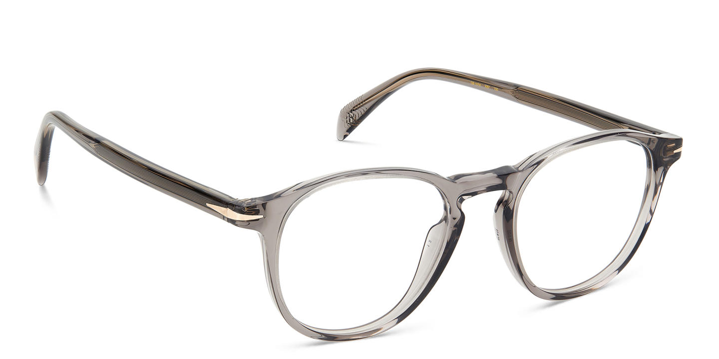 Shop DAVID BECKHAM Panthos Eyeglasses in Grey online.