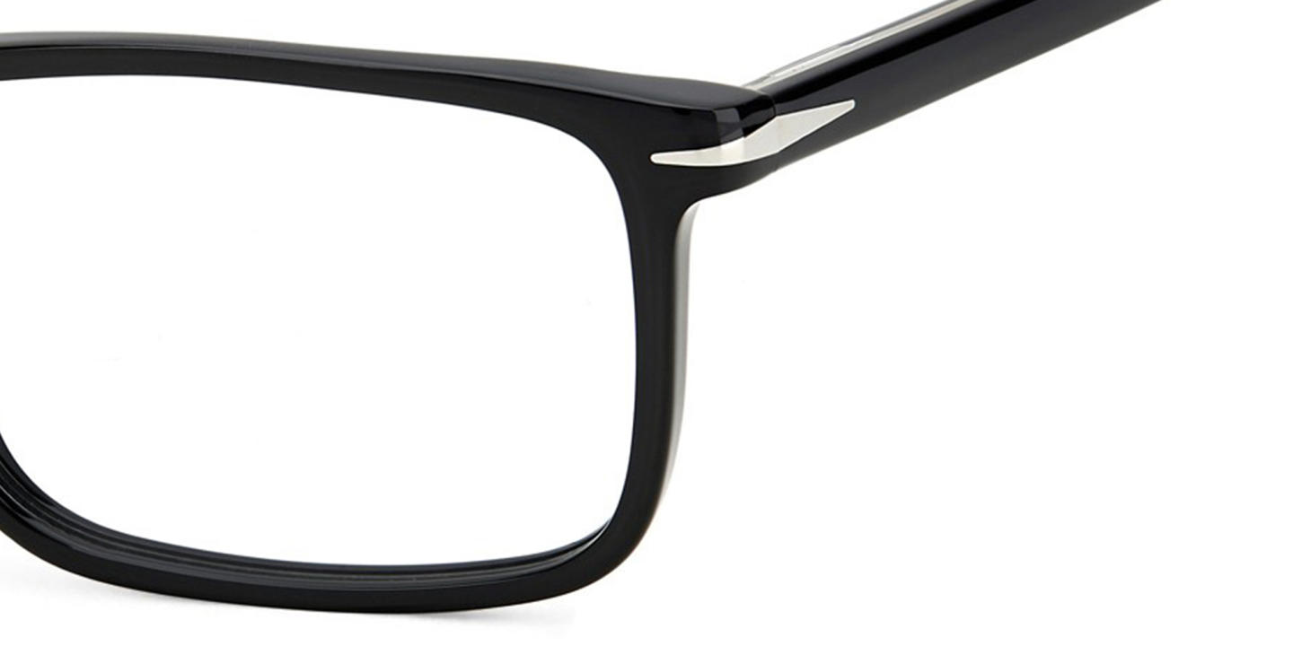 Shop DAVID BECKHAM Rectangle Eyeglasses in Black online.