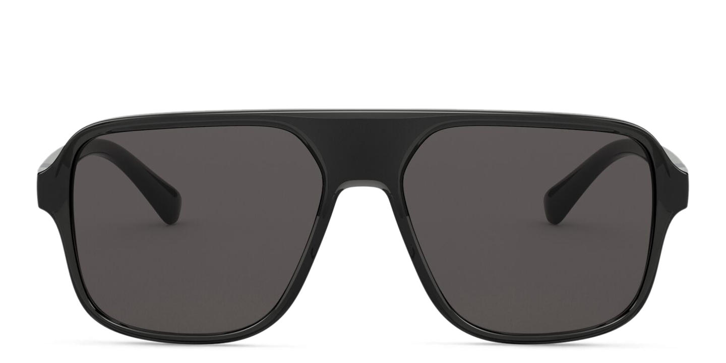 Shop Dolce & Gabbana Square Sunglasses in Transparent Grey & Black online.