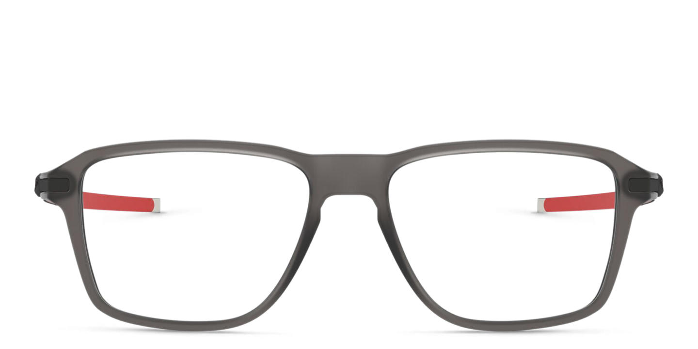 Oakley Wheel House Square Eyeglasses in Satin Grey Smoke – Product Photo 0