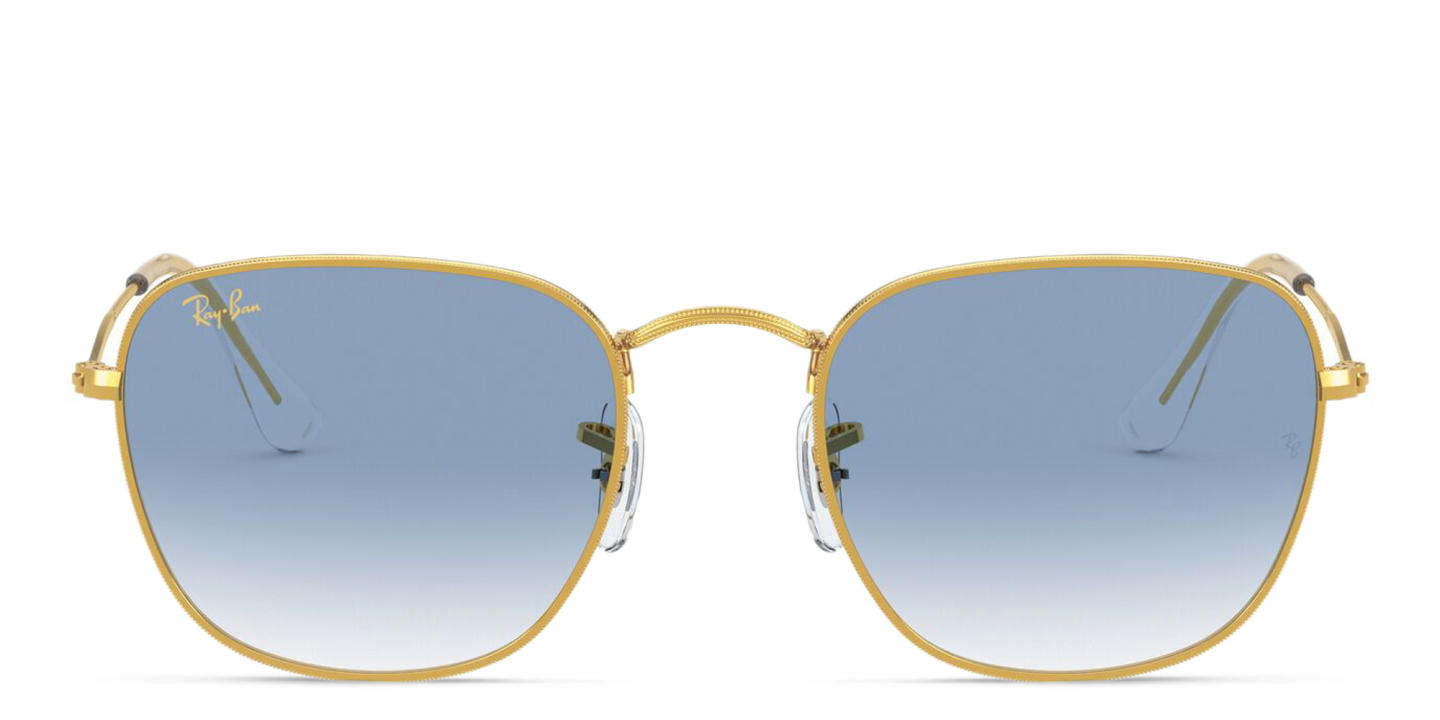 Shop Ray-Ban Frank Square Sunglasses in Polished Gold online.