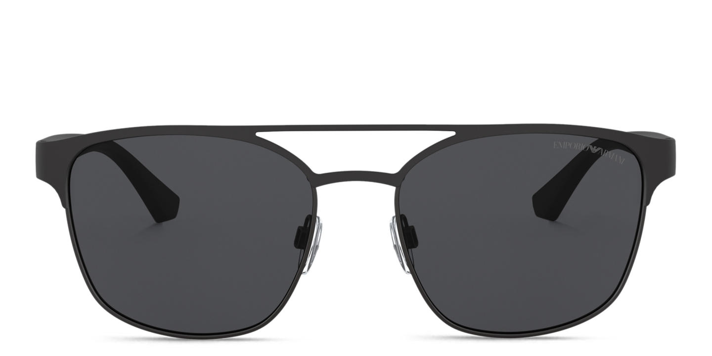 Shop Emporio Armani Square Sunglasses in Matte Black online.