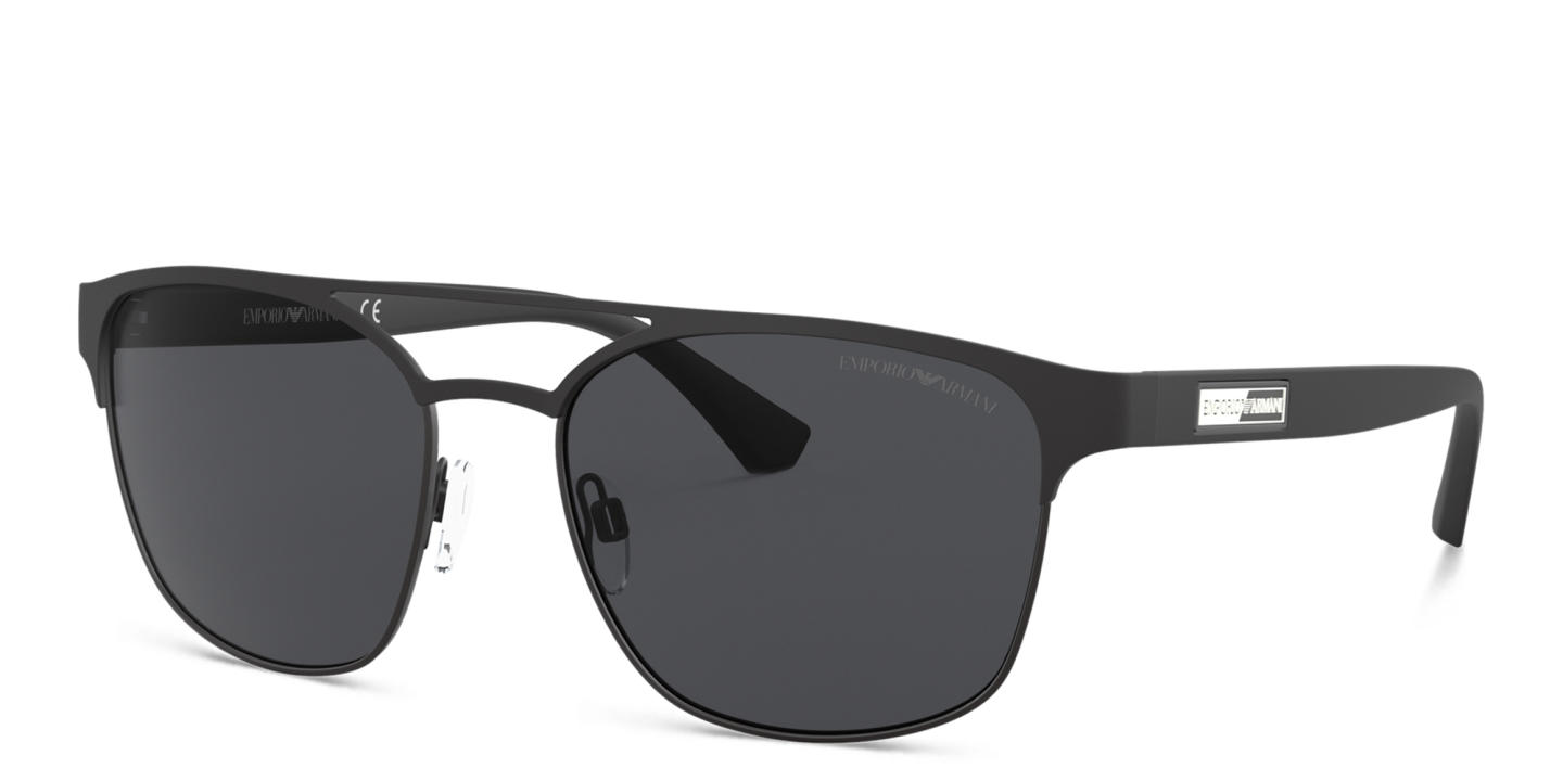 Shop Emporio Armani Square Sunglasses in Matte Black online.