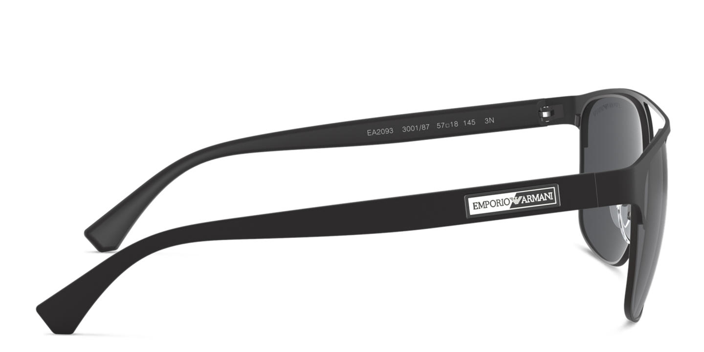 Emporio Armani Square Sunglasses in Matte Black – Product Photo 2