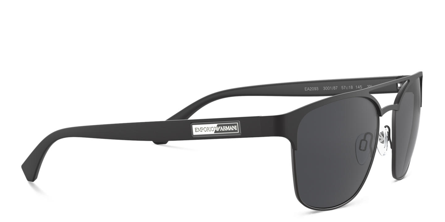Emporio Armani Square Sunglasses in Matte Black – Product Photo 3