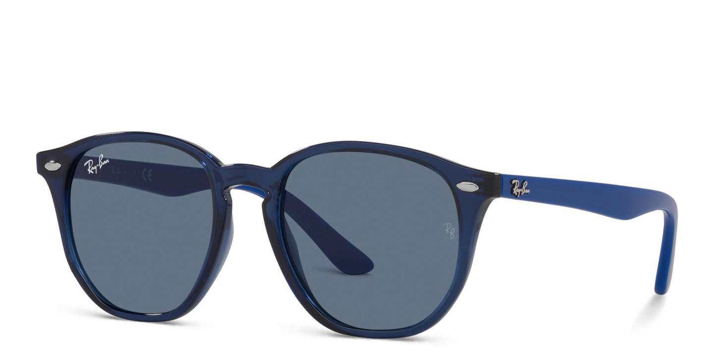 Ray-Ban Junior Kids Irregular Sunglasses in Transparent Blue – Product Photo 1