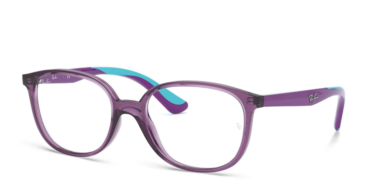 Ray-Ban Junior Kids Square Eyeglasses in Transparent Violet – Product Photo 1