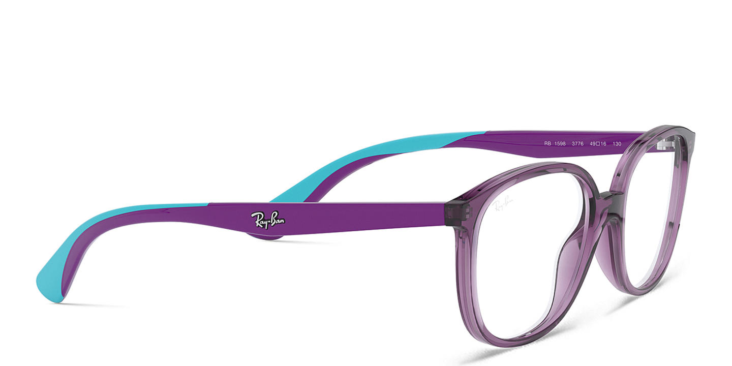 Ray-Ban Junior Kids Square Eyeglasses in Transparent Violet – Product Photo 3