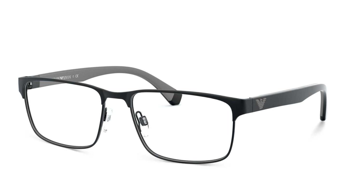 Emporio Armani Rectangle Eyeglasses in Matte Black – Product Photo 2