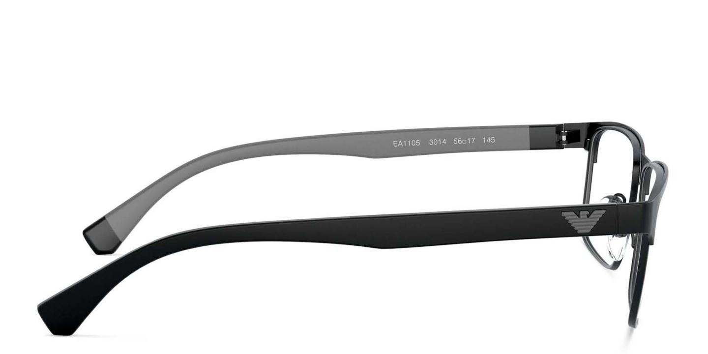 Emporio Armani Rectangle Eyeglasses in Matte Black – Product Photo 3