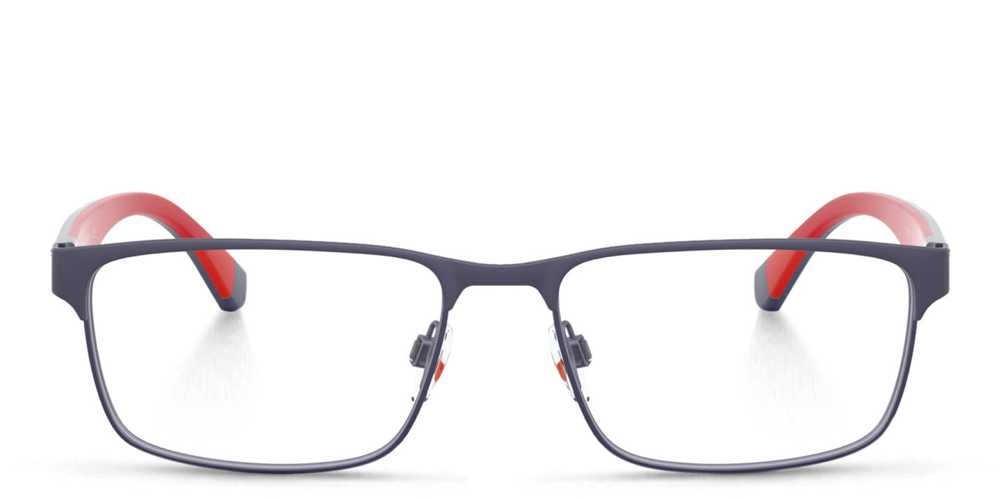 Emporio Armani Rectangle Eyeglasses in Matte Blue – Product Photo 0