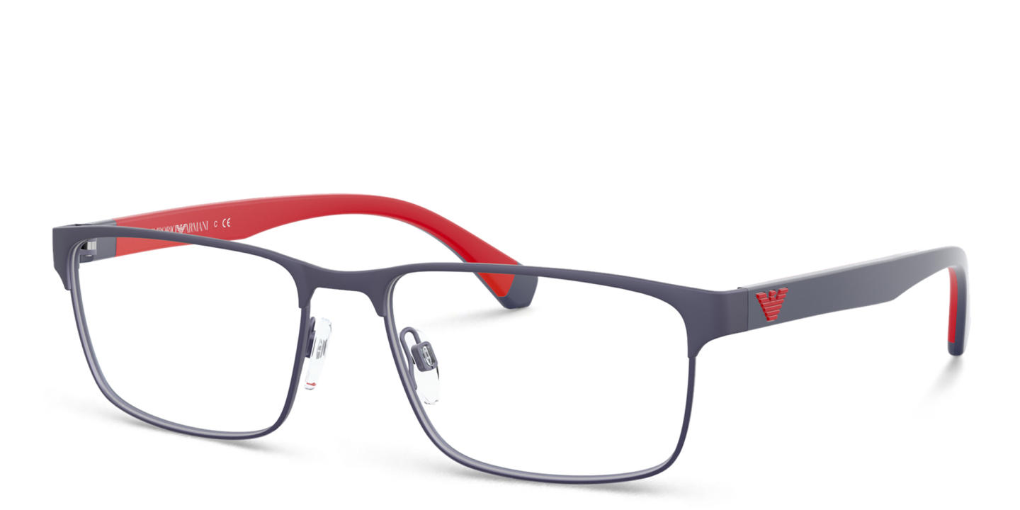 Emporio Armani Rectangle Eyeglasses in Matte Blue – Product Photo 1