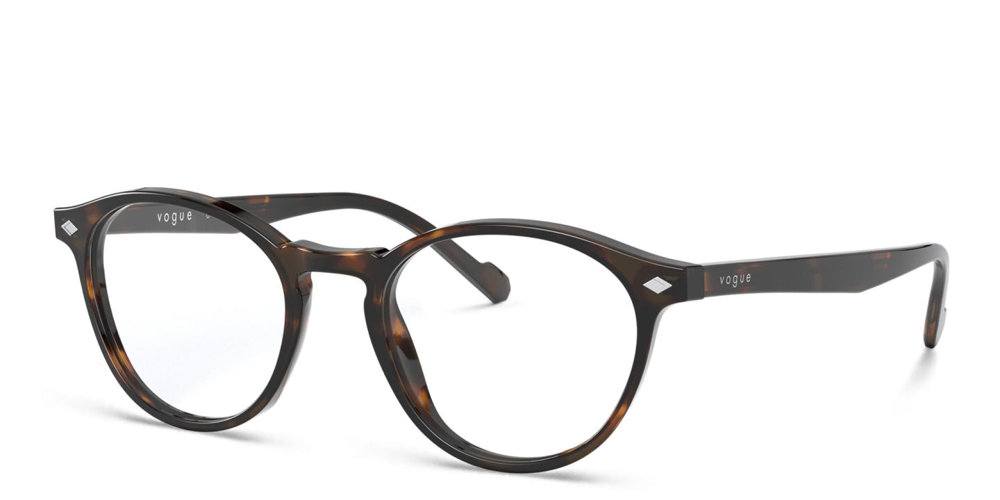 Vogue Eyewear Round Eyeglasses in Havana – Product Photo 1