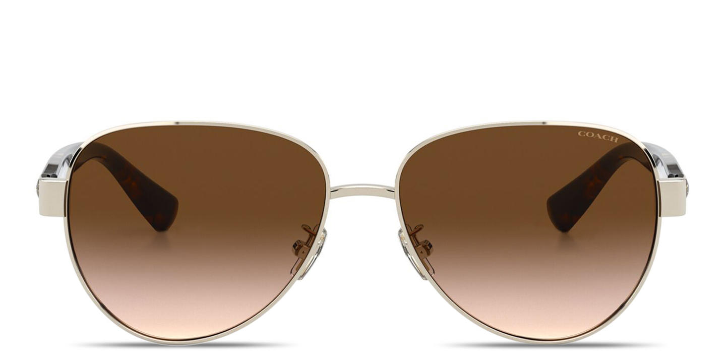 Coach Logo Lettering Aviator Sunglasses in Gold – Product Photo 0