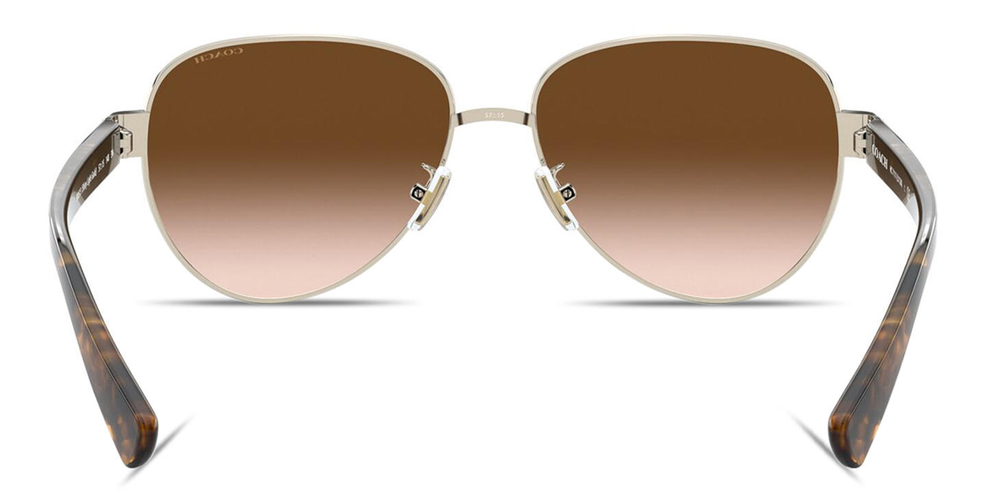 Coach Logo Lettering Aviator Sunglasses in Gold – Product Photo 3