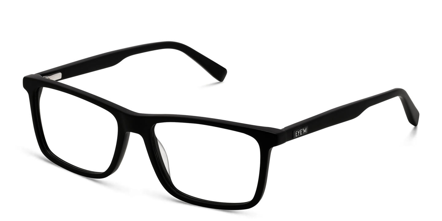 EYE'M Rectangle Eyeglasses in Matte Black – Product Photo 2