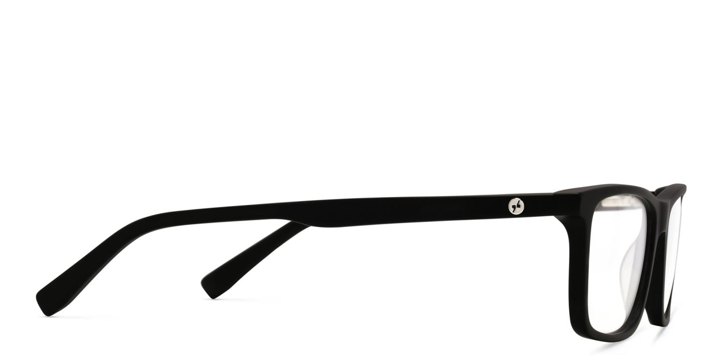 EYE'M Rectangle Eyeglasses in Matte Black – Product Photo 3