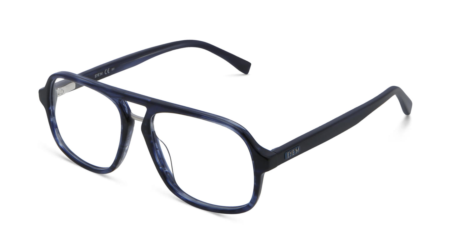 EYE'M Aviator Eyeglasses in Blue – Product Photo 2