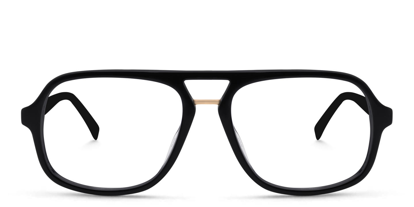 Shop EYE'M Aviator Eyeglasses in Black Gold online.
