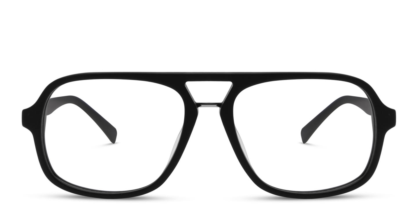 EYE'M Aviator Eyeglasses in Black & Silver – Product Photo 0