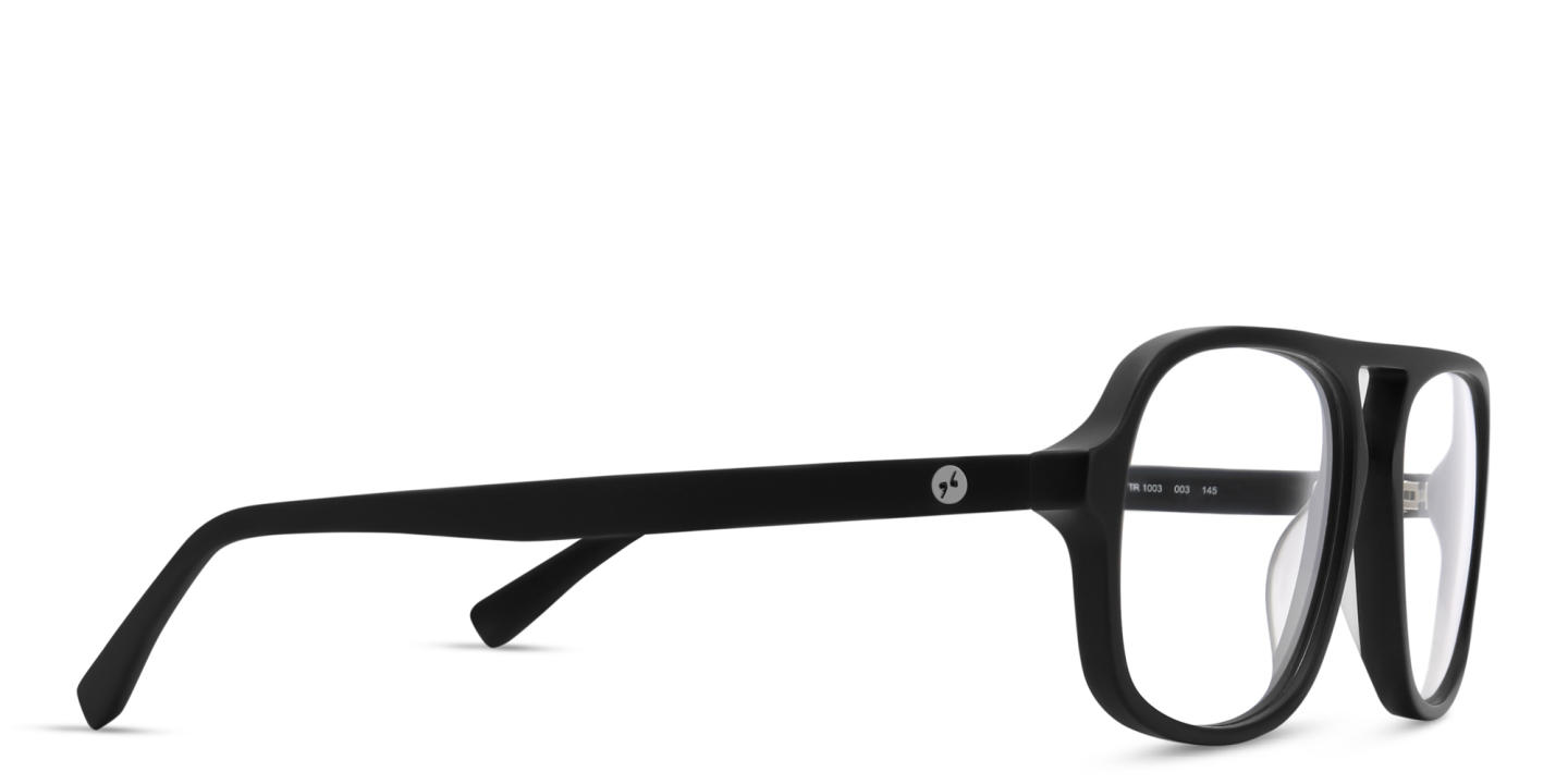 EYE'M Aviator Eyeglasses in Black & Silver – Product Photo 3