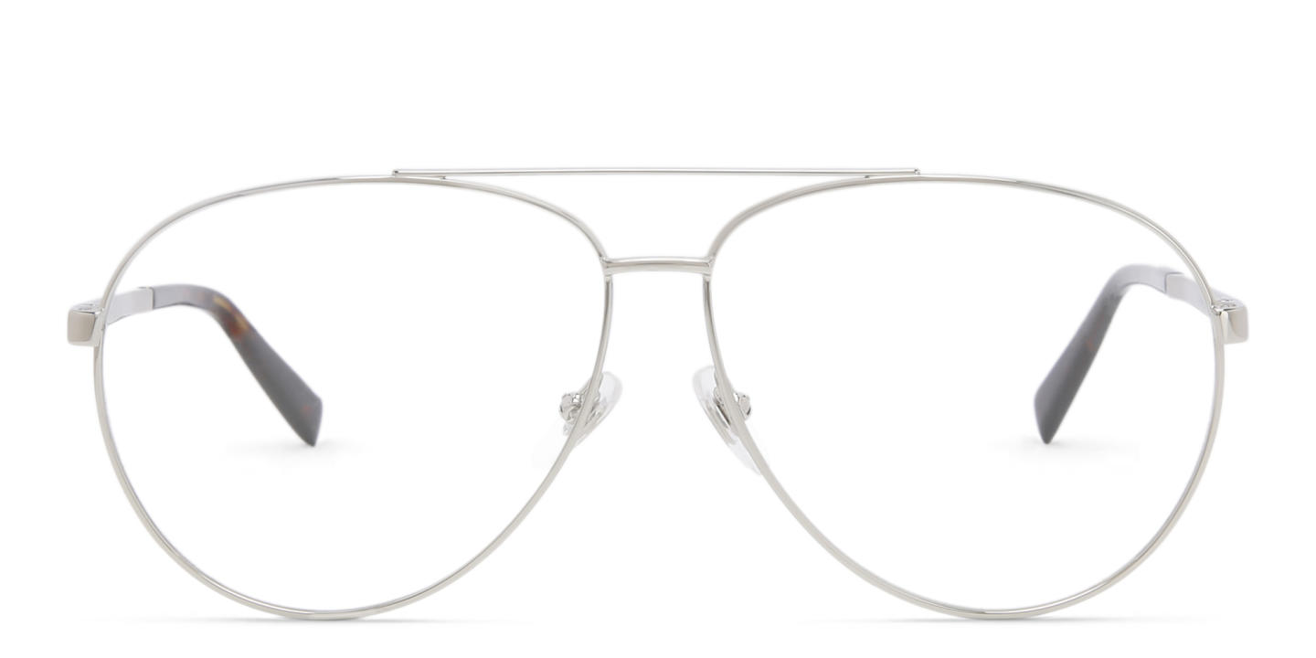 EYE'M Wide Aviator Eyeglasses in Silver – Product Photo 0
