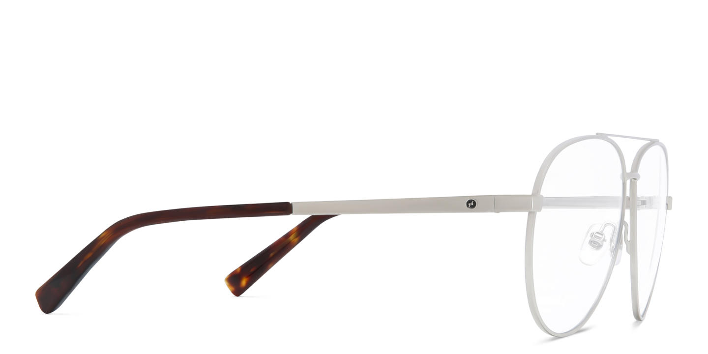 EYE'M Wide Aviator Eyeglasses in Silver – Product Photo 3