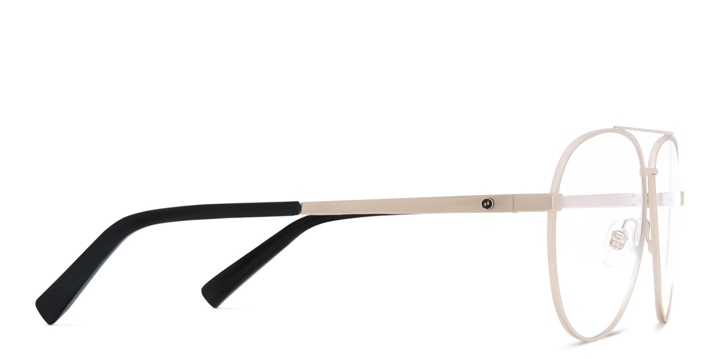 EYE'M Wide Aviator Eyeglasses in Gold – Product Photo 3