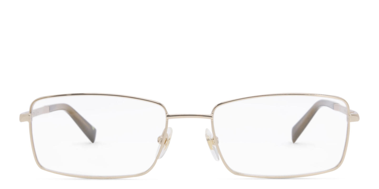 Shop EYE'M Wide Rectangle Eyeglasses in Gold online.
