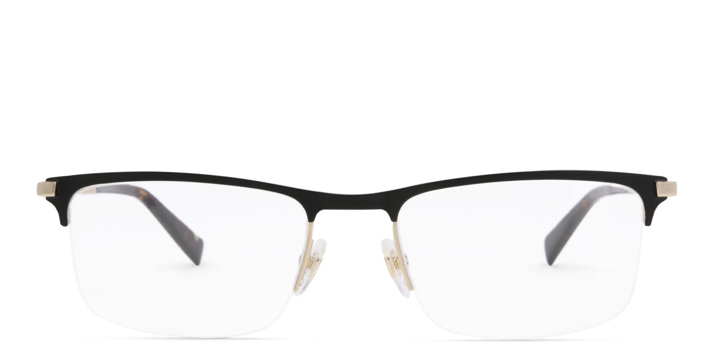 EYE'M Half Rim Rectangle Eyeglasses in Gold – Product Photo 0