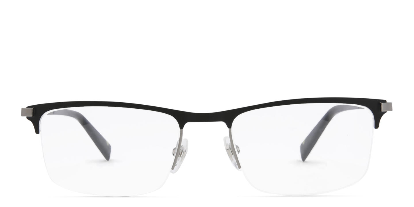 Shop EYE'M Half Rim Rectangle Eyeglasses in Gunmetal online.