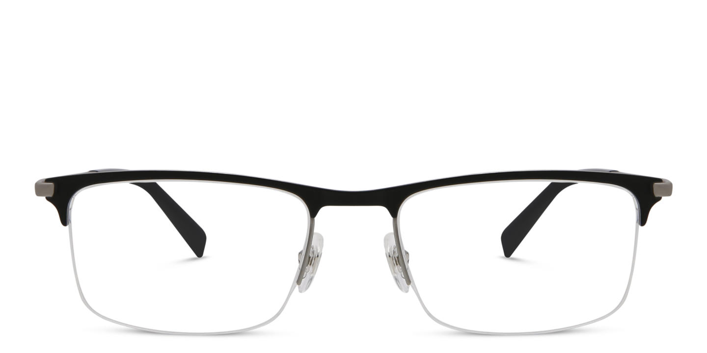 EYE'M Half Rim Rectangle Eyeglasses in Black – Product Photo 0