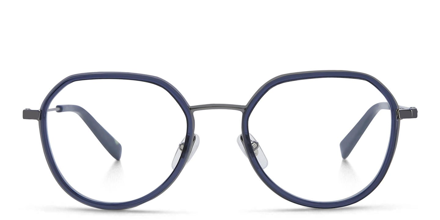 EYE'M Unisex Round Eyeglasses in Blue – Product Photo 0
