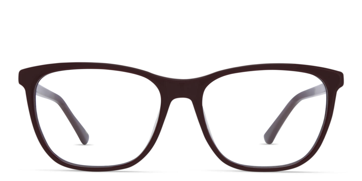 EYE'M Square Eyeglasses in Burgundy – Product Photo 0
