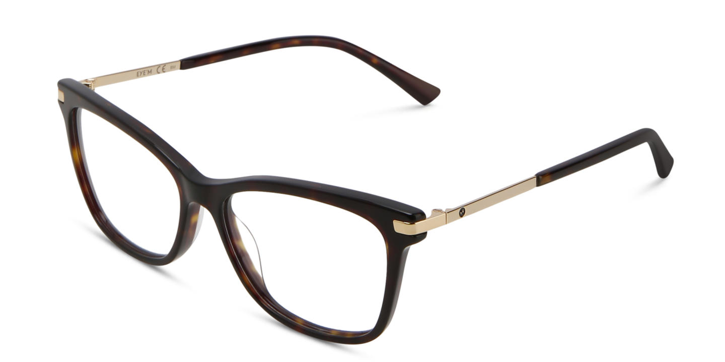 EYE'M Cat Eye Eyeglasses in Dark Havana – Product Photo 2