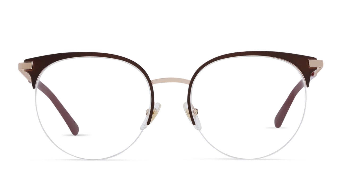 Shop EYE'M Half Rim Cat Eye Eyeglasses in Burgundy online.