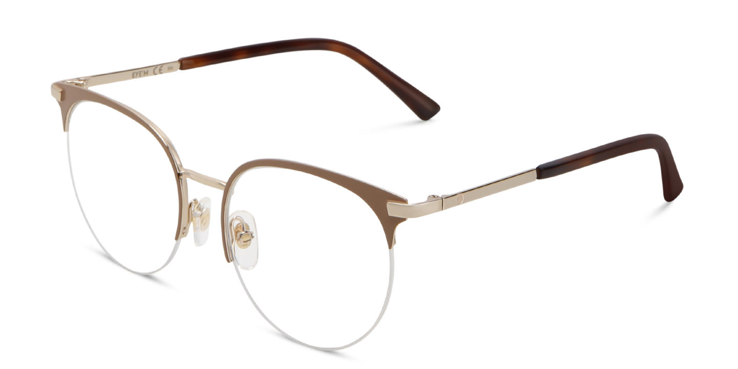 EYE'M Half Rim Cat Eye Eyeglasses in Nude – Product Photo 2