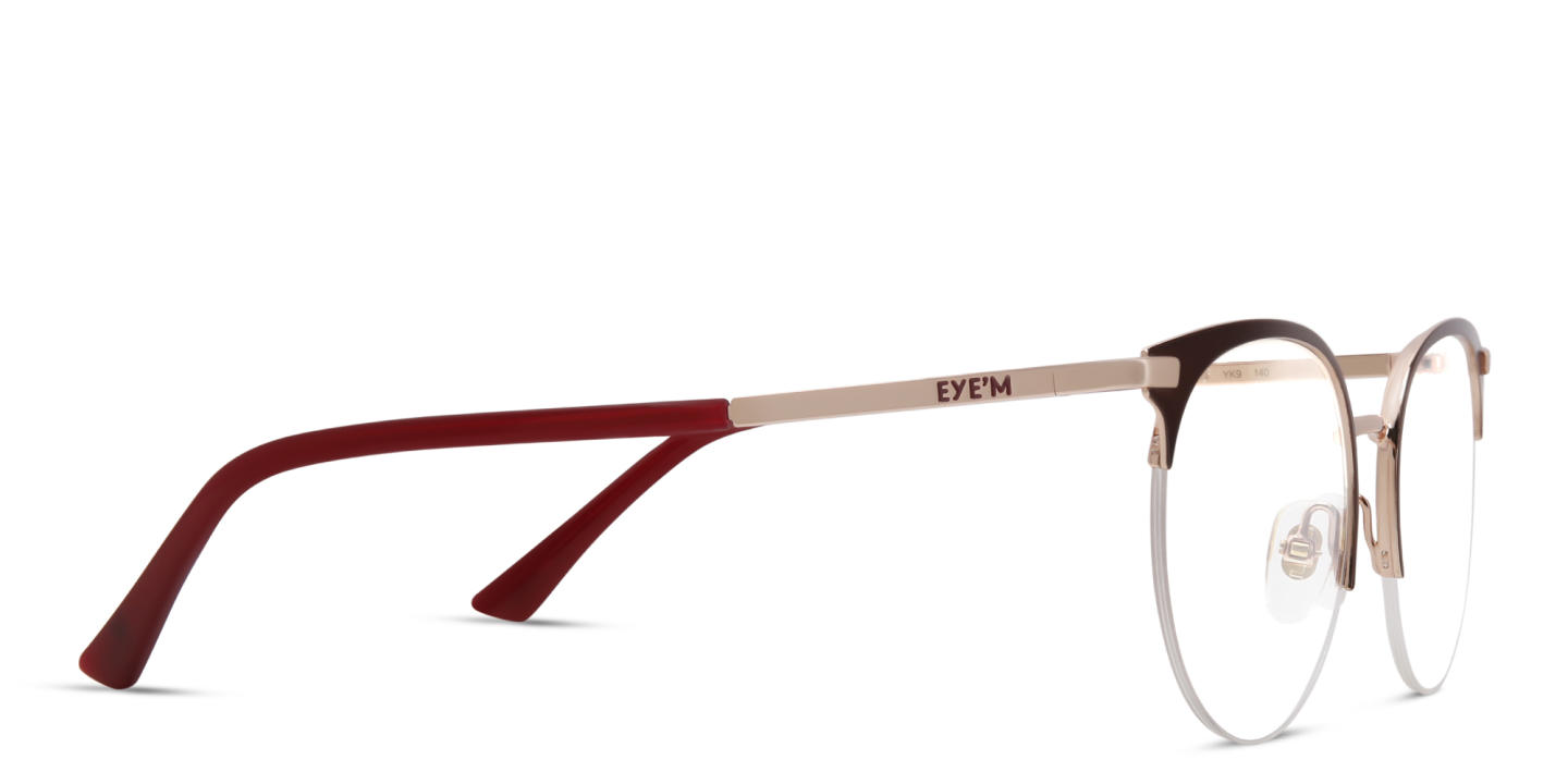 EYE'M Half Rim Cat Eye Eyeglasses in Red – Product Photo 3