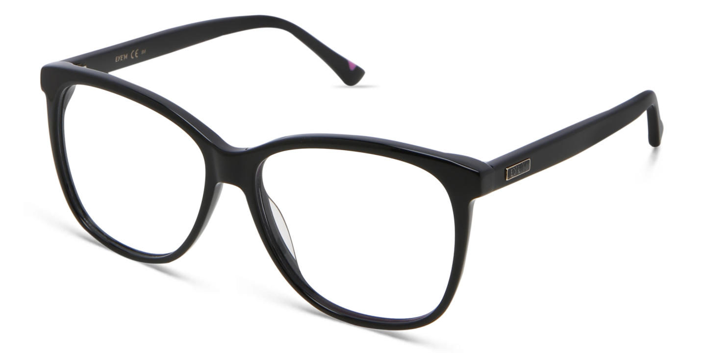 EYE'M Square Eyeglasses in Black – Product Photo 2