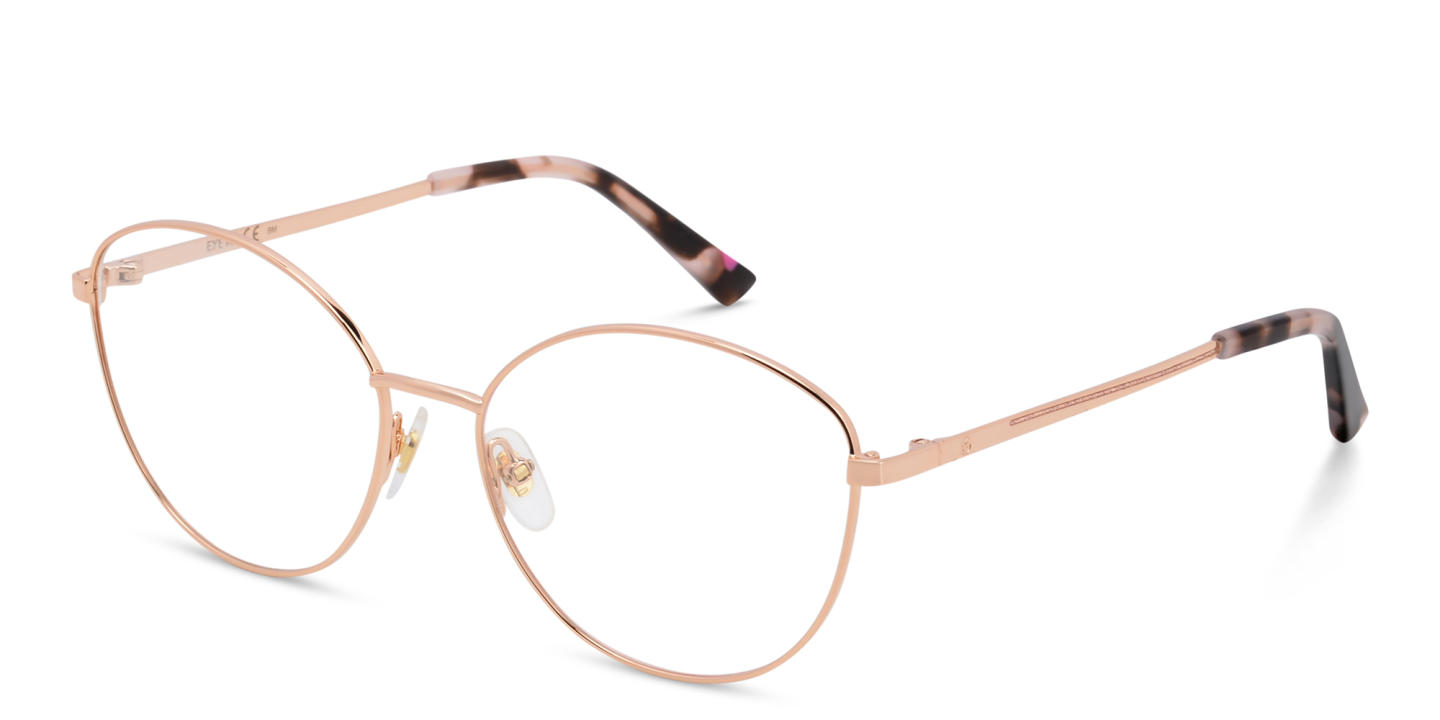 EYE'M Wide Cat Eye Eyeglasses in Rose Gold – Product Photo 2
