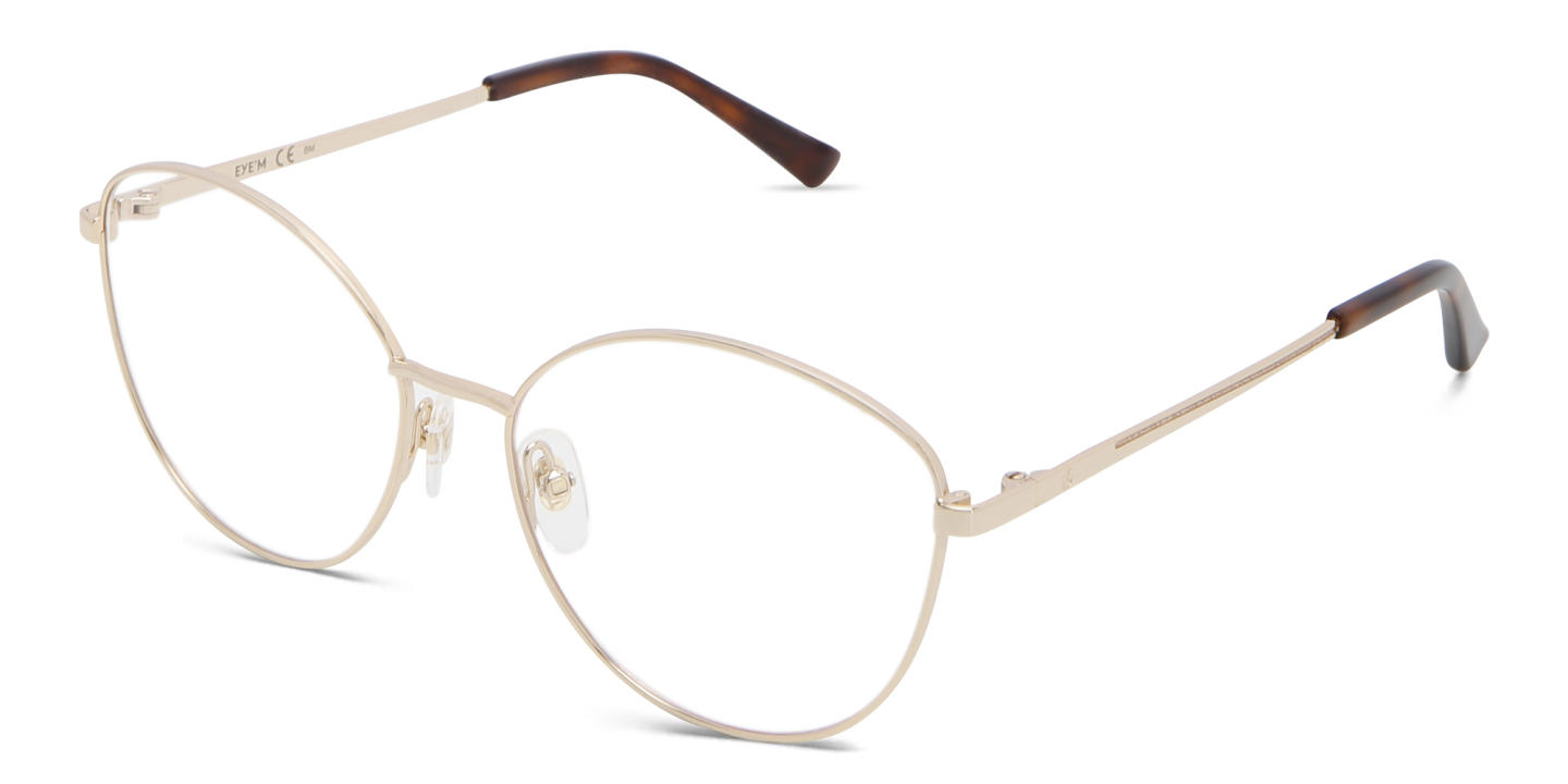 EYE'M Wide Cat Eye Eyeglasses in Gold – Product Photo 2