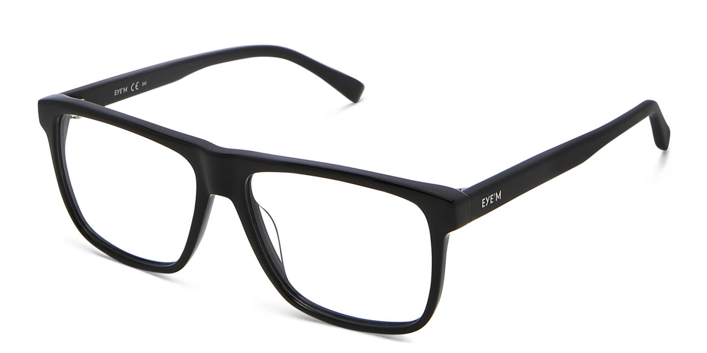 Shop EYE'M Square Eyeglasses in Black online.