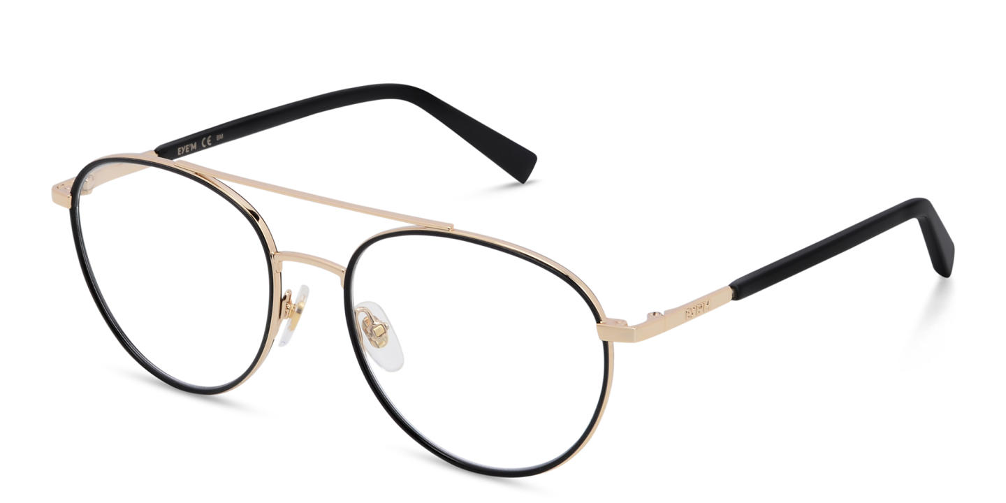 EYE'M Round Eyeglasses in Black – Product Photo 2