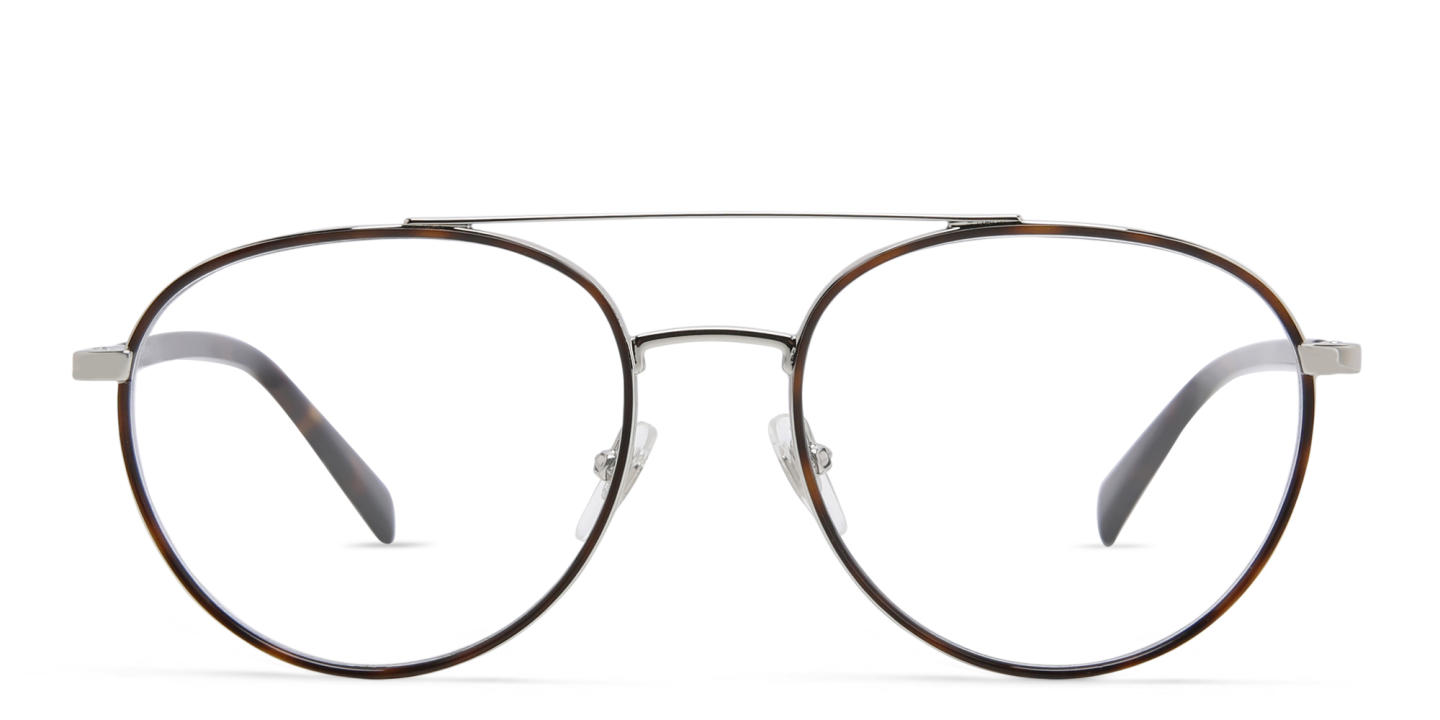 EYE'M Round Eyeglasses in Silver Havana – Product Photo 0