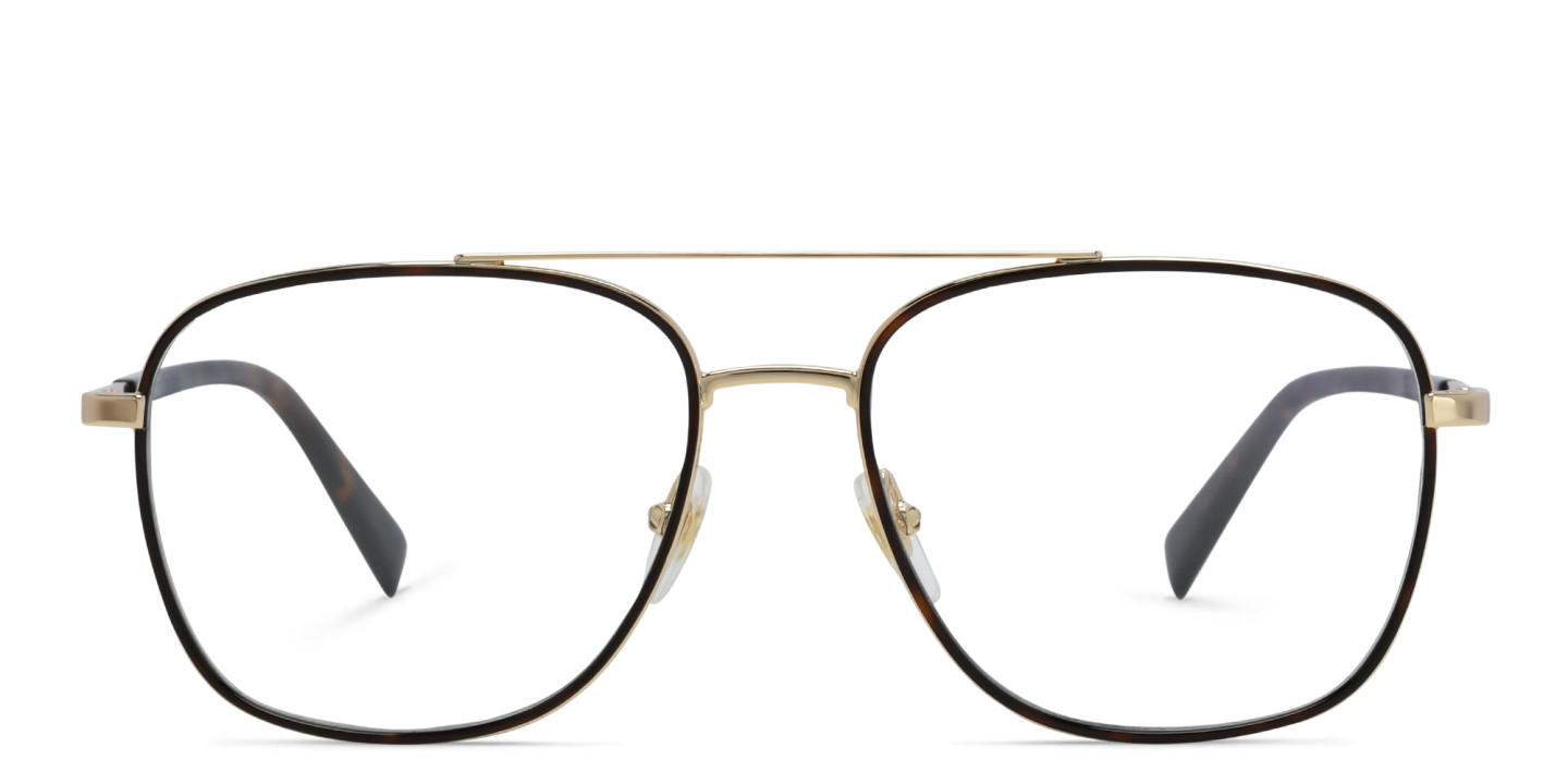 EYE'M Wide Square Eyeglasses in Havana – Product Photo 0