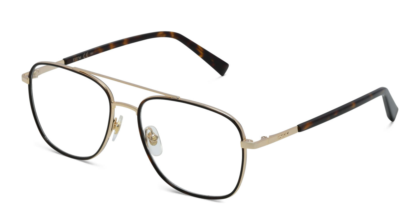 Shop EYE'M Wide Square Eyeglasses in Havana online.