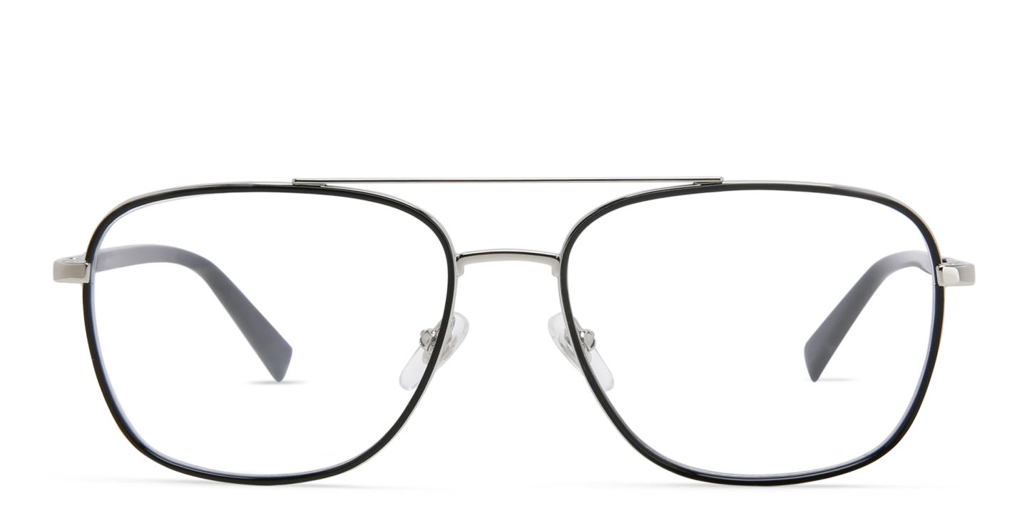 EYE'M Wide Square Eyeglasses in Black – Product Photo 0